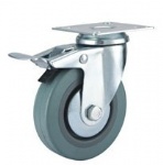 Grey Rubber Caster with Brake