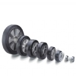 4-8” aluminium core rubber wheel