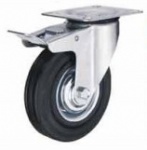 rubber caster total brake