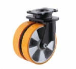 Twin castor PU cast iron