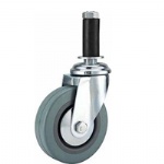 Light duty screw rubber caster
