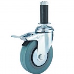 Light duty screw rubber caster